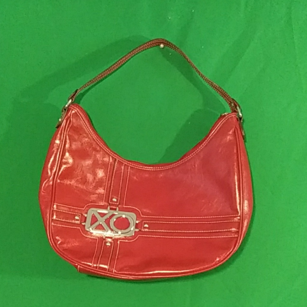 Xoxo red vinyl shoulder bag